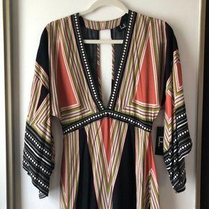 Lulu's Montecito Black Print Maxi Dress Size XS